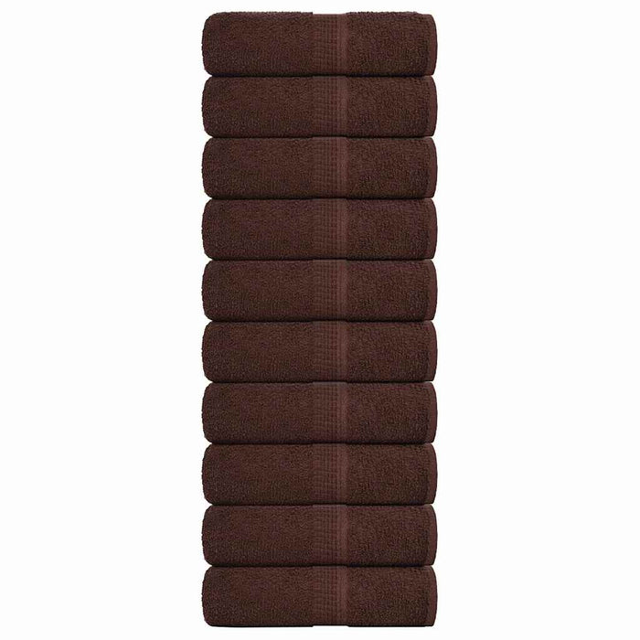 vidaXL Soap Towels 10 pcs Brown 30x30 cm 360 gsm 100% Cotton