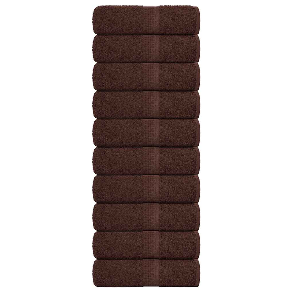 vidaXL Guest Towels 10 pcs Brown 30x50 cm 360 gsm 100% Cotton