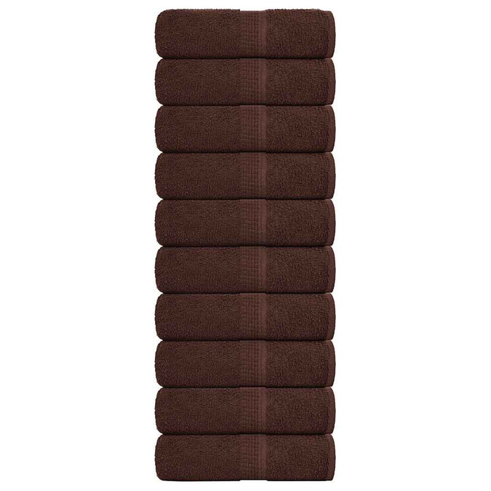 vidaXL Guest Towels 10 pcs Brown 30x50 cm 360 gsm 100% Cotton