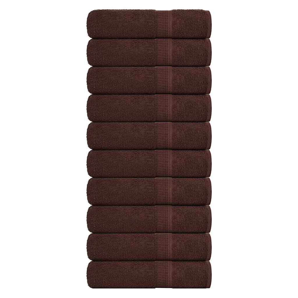 vidaXL Shower Towels 10 pcs Brown 70x140 cm 360 gsm 100% Cotton