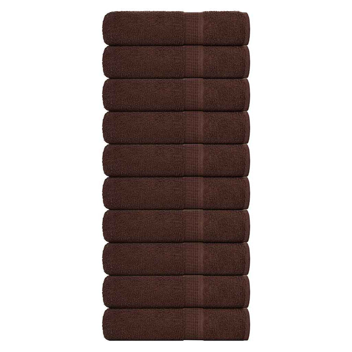 vidaXL Shower Towels 10 pcs Brown 70x140 cm 360 gsm 100% Cotton