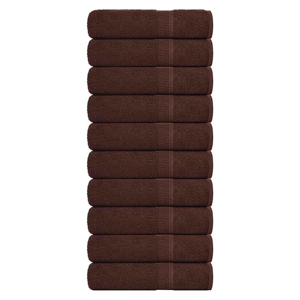 vidaXL Bath Towels 10 pcs Brown 100x150 cm 360 gsm 100% Cotton