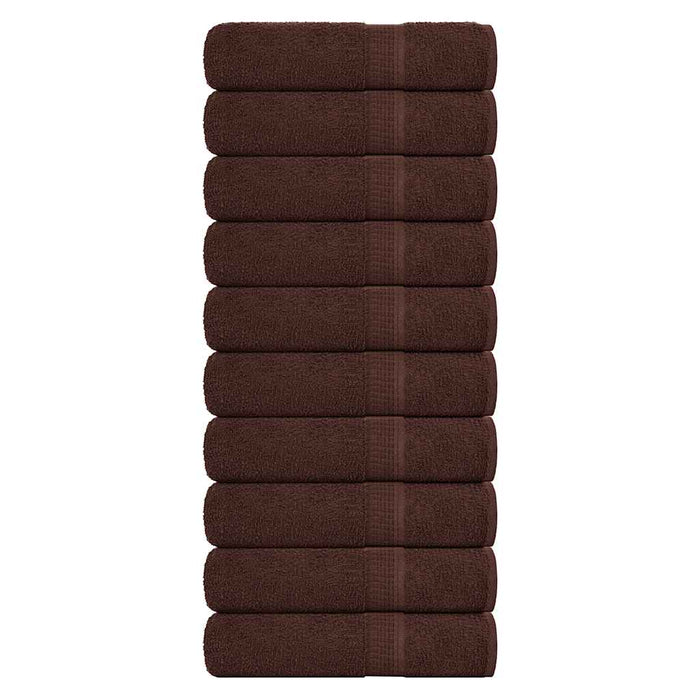 vidaXL Bath Towels 10 pcs Brown 100x150 cm 360 gsm 100% Cotton