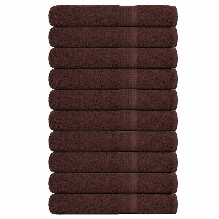 vidaXL Sauna Towels 10 pcs Brown 80x200 cm 360 gsm 100% Cotton