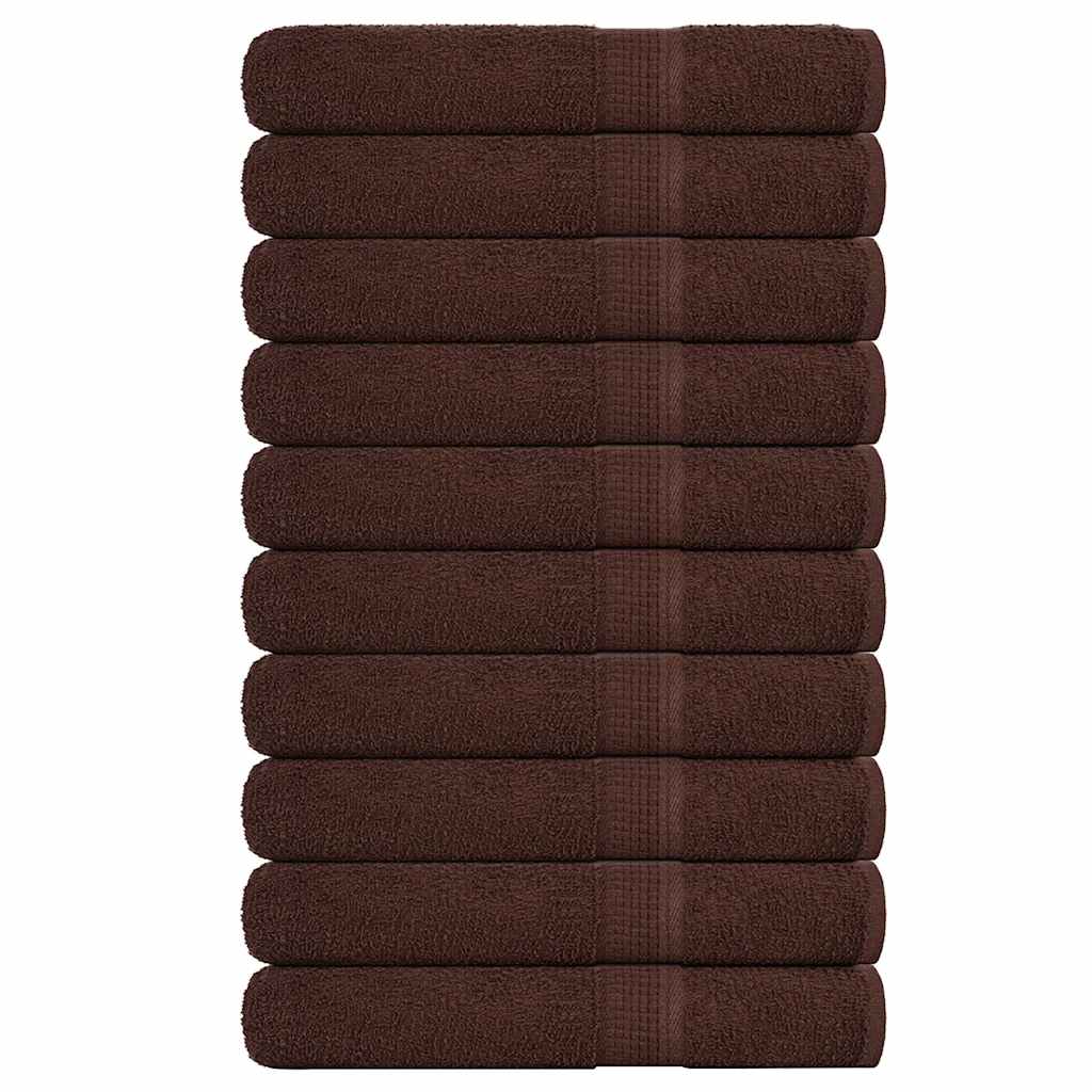 vidaXL Towels 10 pcs Brown 100x200 cm 360 gsm 100% Cotton