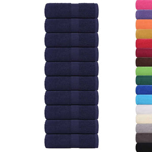 vidaXL Soap Towels 10 pcs Navy Blue 30x30 cm 360 gsm 100% Cotton