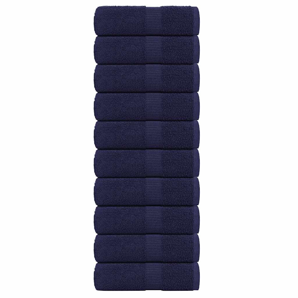 vidaXL Guest Towels 10 pcs Navy Blue 30x50 cm 360 gsm 100% Cotton