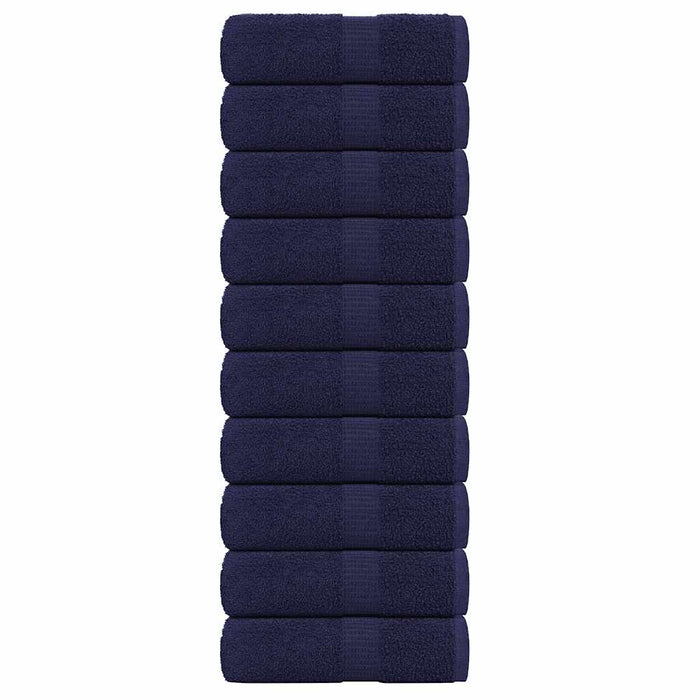 vidaXL Guest Towels 10 pcs Navy Blue 30x50 cm 360 gsm 100% Cotton