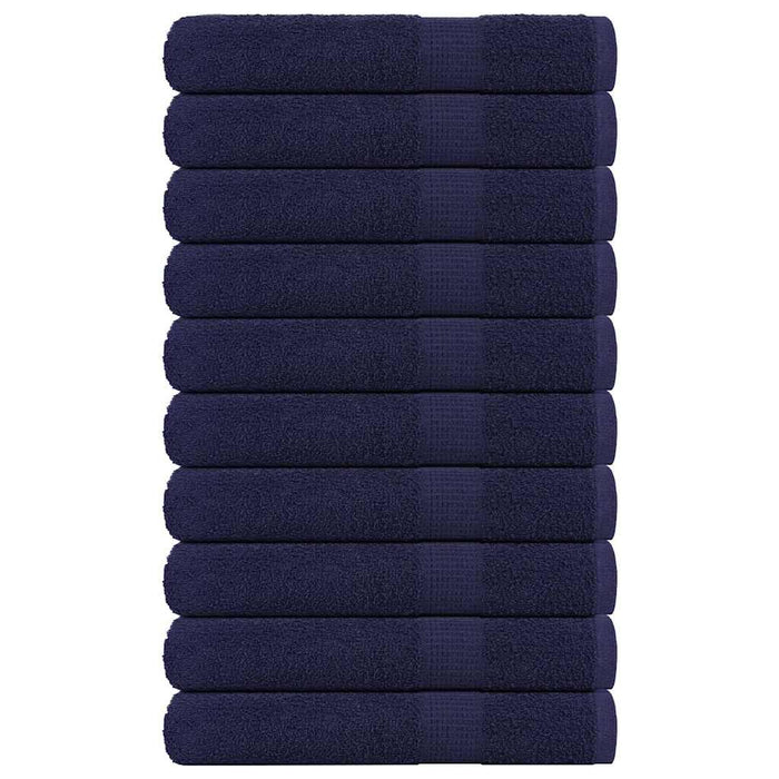 vidaXL Sauna Towels 10 pcs Navy Blue 80x200 cm 360 gsm 100% Cotton