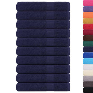 vidaXL Sauna Towels 10 pcs Navy Blue 80x200 cm 360 gsm 100% Cotton