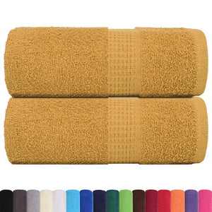 vidaXL Soap Towels 2 pcs Gold 30x30 cm 360 gsm 100% Cotton