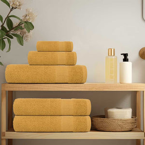 vidaXL Soap Towels 2 pcs Gold 30x30 cm 360 gsm 100% Cotton