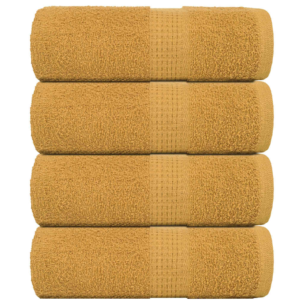 vidaXL Soap Towels 4 pcs Gold 30x30 cm 360 gsm 100% Cotton