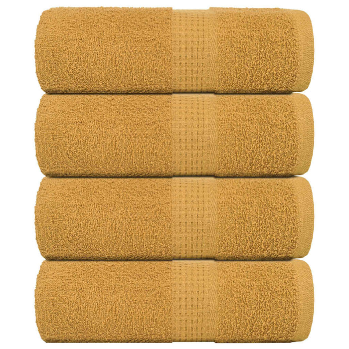 vidaXL Soap Towels 4 pcs Gold 30x30 cm 360 gsm 100% Cotton