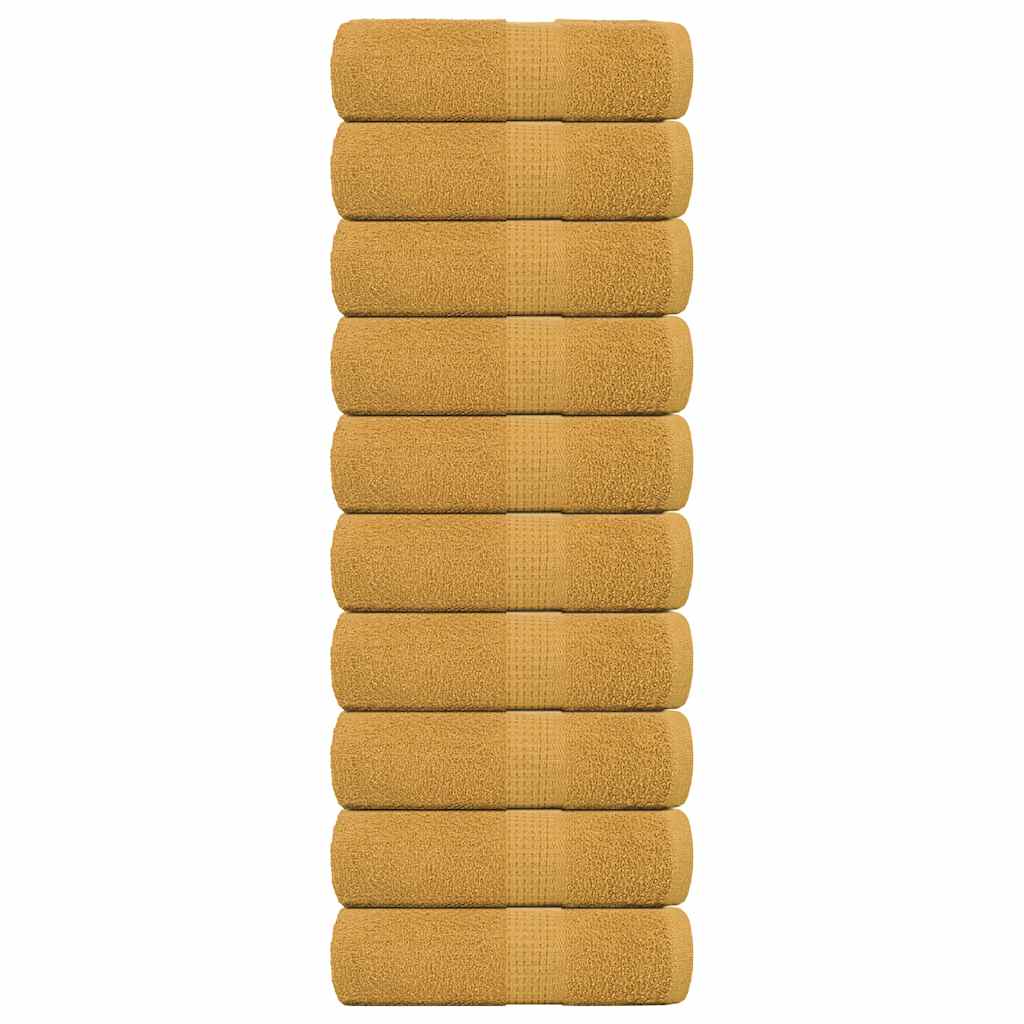 vidaXL Soap Towels 10 pcs Gold 30x30 cm 360 gsm 100% Cotton