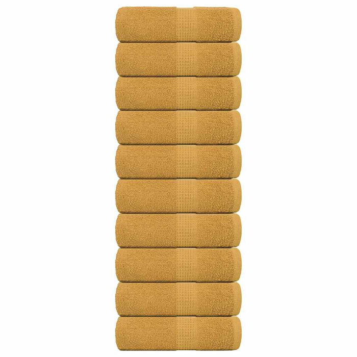 vidaXL Soap Towels 10 pcs Gold 30x30 cm 360 gsm 100% Cotton