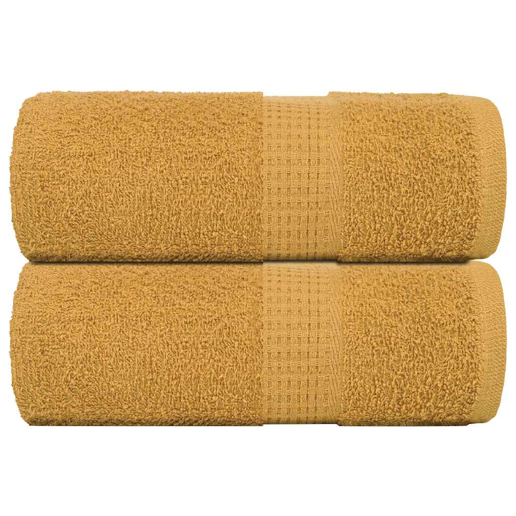 vidaXL Guest Towels 2 pcs Gold 30x50 cm 360 gsm 100% Cotton