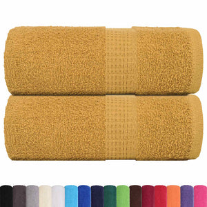 vidaXL Guest Towels 2 pcs Gold 30x50 cm 360 gsm 100% Cotton