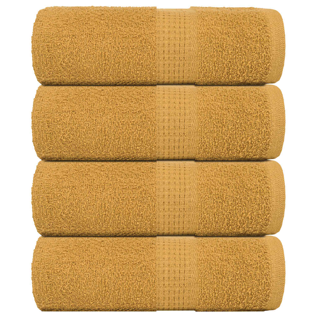 vidaXL Guest Towels 4 pcs Gold 30x50 cm 360 gsm 100% Cotton