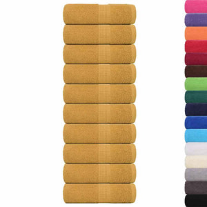 vidaXL Guest Towels 10 pcs Gold 30x50 cm 360 gsm 100% Cotton