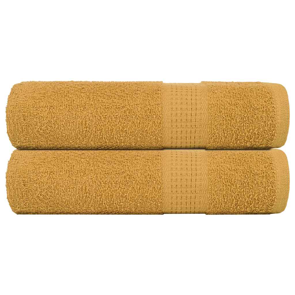 vidaXL Hand Towels 2 pcs Gold 50x100 cm 360 gsm 100% Cotton