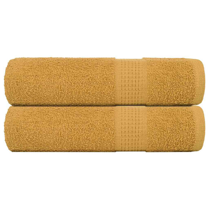 vidaXL Hand Towels 2 pcs Gold 50x100 cm 360 gsm 100% Cotton