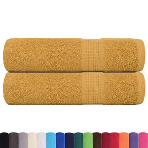 vidaXL Hand Towels 2 pcs Gold 50x100 cm 360 gsm 100% Cotton