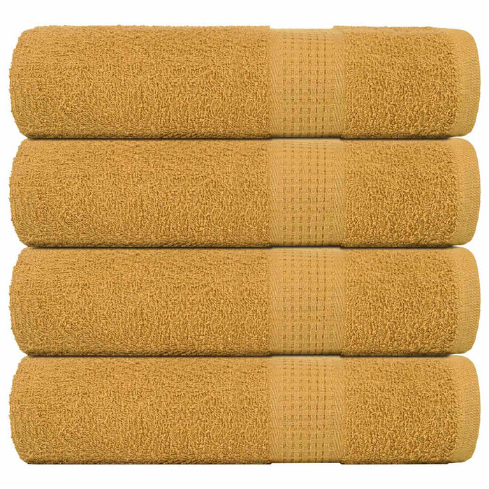 vidaXL Hand Towels 4 pcs Gold 50x100 cm 360 gsm 100% Cotton