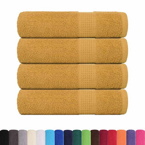 vidaXL Hand Towels 4 pcs Gold 50x100 cm 360 gsm 100% Cotton