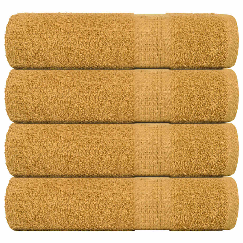 vidaXL Shower Towels 4 pcs Gold 70x140 cm 360 gsm 100% Cotton