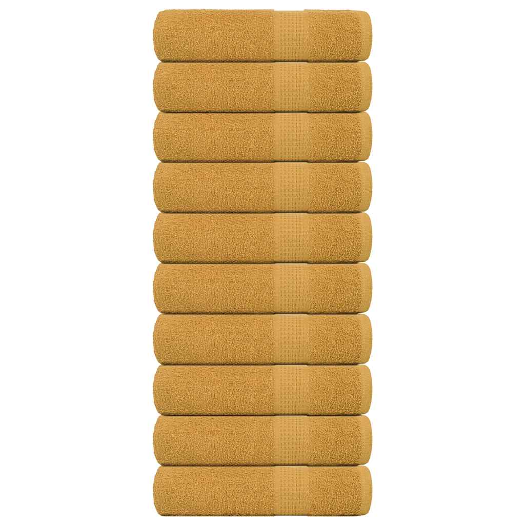 vidaXL Shower Towels 10 pcs Gold 70x140 cm 360 gsm 100% Cotton