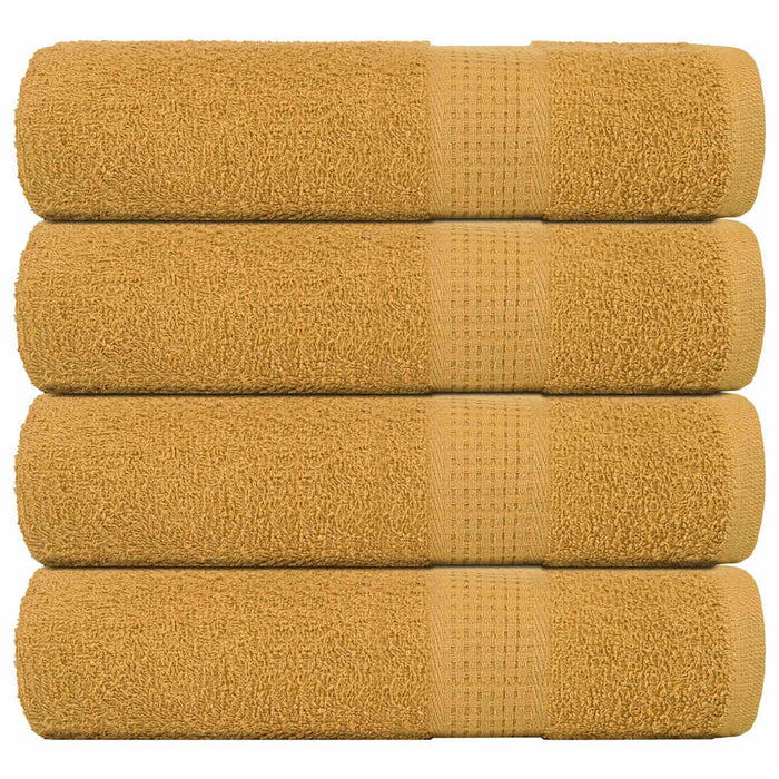 vidaXL Bath Towels 4 pcs Gold 100x150 cm 360 gsm 100% Cotton