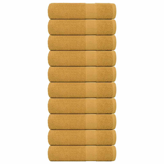 vidaXL Bath Towels 10 pcs Gold 100x150 cm 360 gsm 100% Cotton