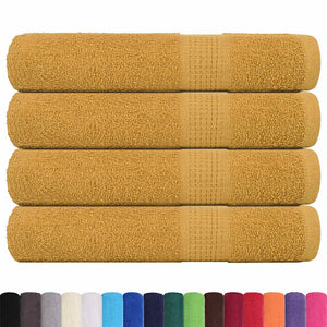 vidaXL Sauna Towels 4 pcs Gold 80x200 cm 360 gsm 100% Cotton