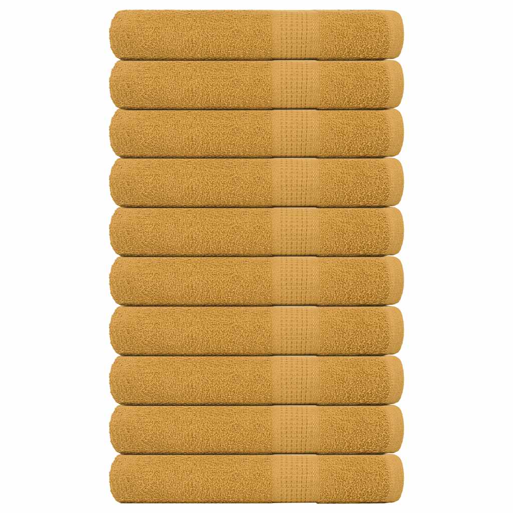 vidaXL Sauna Towels 10 pcs Gold 80x200 cm 360 gsm 100% Cotton