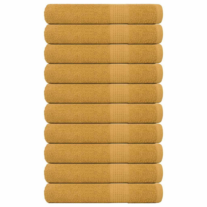 vidaXL Sauna Towels 10 pcs Gold 80x200 cm 360 gsm 100% Cotton