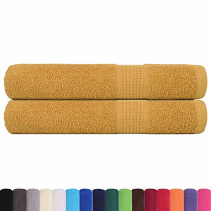 vidaXL Towels 2 pcs Gold 100x200 cm 360 gsm 100% Cotton