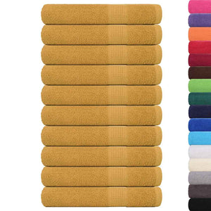 vidaXL Towels 10 pcs Gold 100x200 cm 360 gsm 100% Cotton