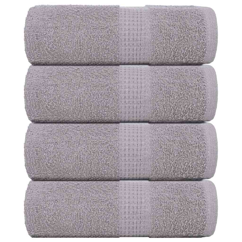 vidaXL Soap Towels 4 pcs Grey 30x30 cm 360 gsm 100% Cotton