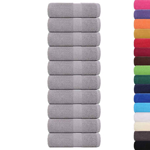 vidaXL Guest Towels 10 pcs Grey 30x50 cm 360 gsm 100% Cotton