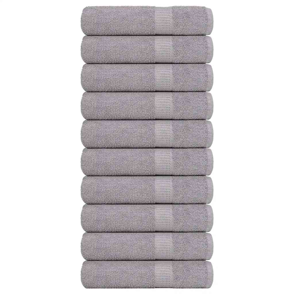 vidaXL Hand Towels 10 pcs Grey 50x100 cm 360 gsm 100% Cotton