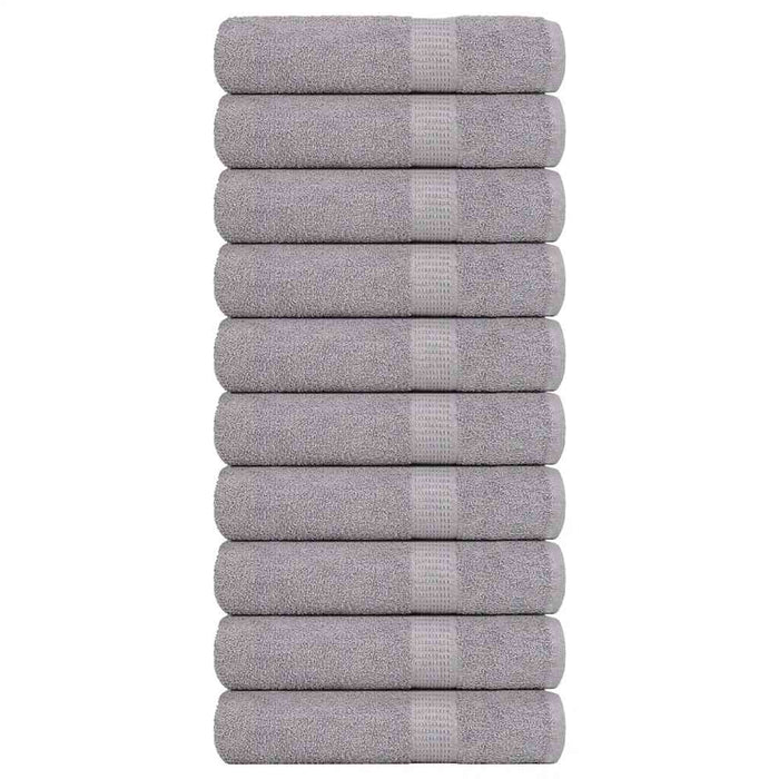 vidaXL Hand Towels 10 pcs Grey 50x100 cm 360 gsm 100% Cotton