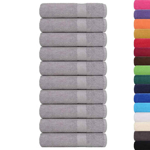 vidaXL Hand Towels 10 pcs Grey 50x100 cm 360 gsm 100% Cotton