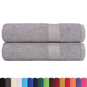 vidaXL Shower Towels 2 pcs Grey 70x140 cm 360 gsm 100% Cotton