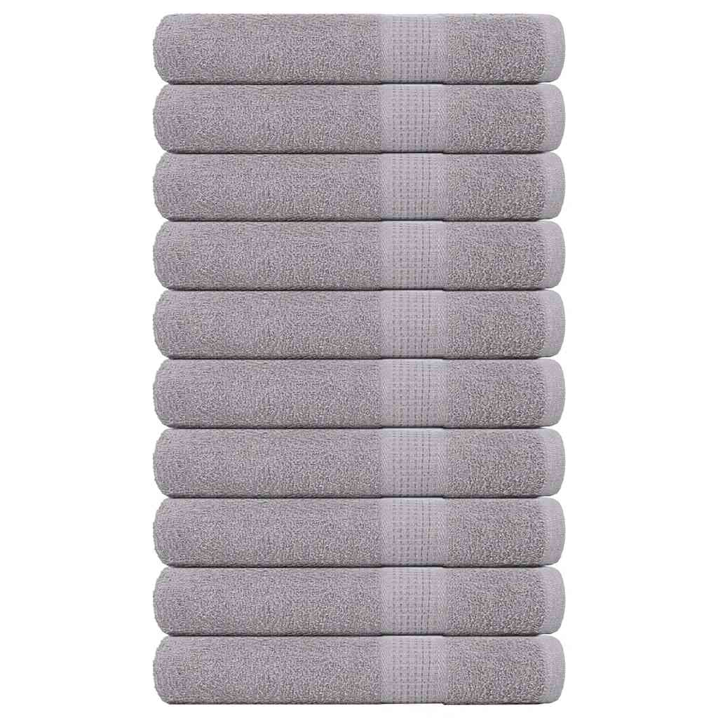 vidaXL Sauna Towels 10 pcs Grey 80x200 cm 360 gsm 100% Cotton