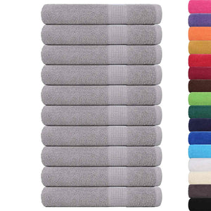 vidaXL Sauna Towels 10 pcs Grey 80x200 cm 360 gsm 100% Cotton