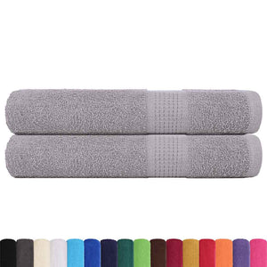 vidaXL Towels 2 pcs Grey 100x200 cm 360 gsm 100% Cotton