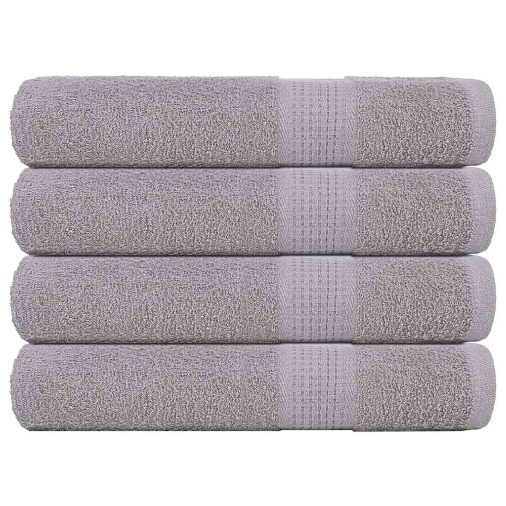 vidaXL Towels 4 pcs Grey 100x200 cm 360 gsm 100% Cotton