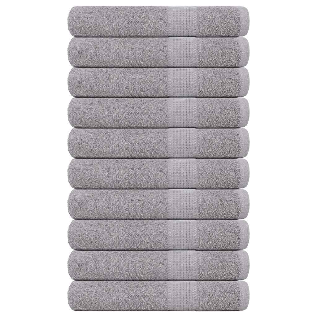 vidaXL Towels 10 pcs Grey 100x200 cm 360 gsm 100% Cotton