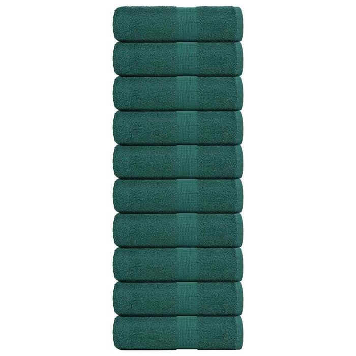 vidaXL Soap Towels 10 pcs Green 30x30 cm 360 gsm 100% Cotton